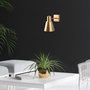Opviq Lámpara de pared dorada con tapa de cristal